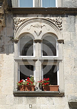 The window of the old house in Korcula