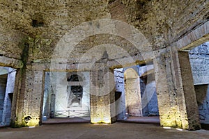 window in old house, photo as a background in old italian roman domus aurea, rome, italy