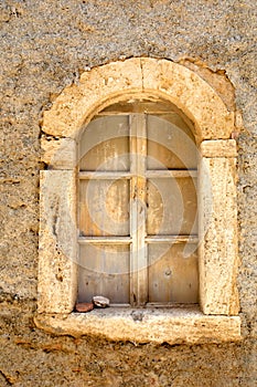 Window of old house in traditional Sicilian town