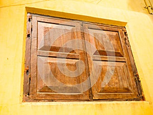 Window on an old Indian building with cachet, India