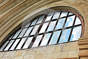 Window of old orthodox monastery Gelati near Kutaisi - Georgia