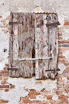 Window of an old ruined farmhouse