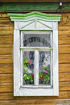 Window of the old Russian house