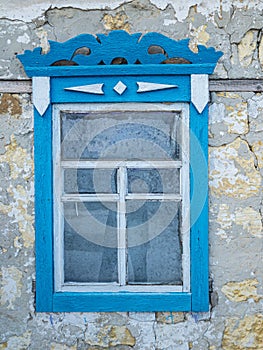 Window of an old Ukrainian adobe house