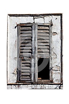 Window with old wood shutters