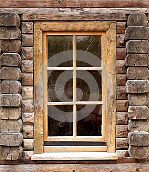 Window on an old wooden building