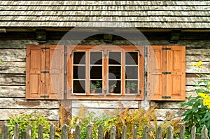 Window of a old wooden cottage