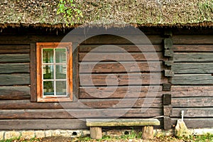 Window of a old wooden cottage