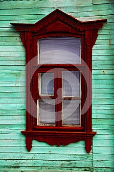 Window in an old wooden house