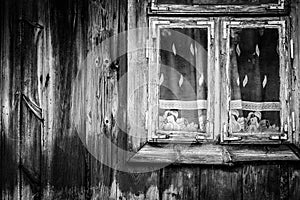 Window of old wooden house