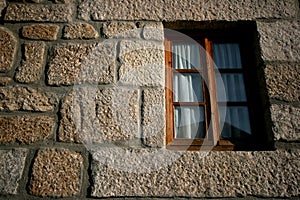 Window on old wooden house