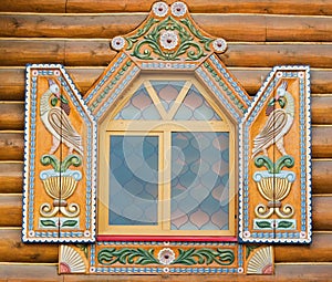 Window with old wooden shutters