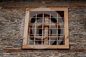 Window at one old house in Kovachevitsa village, Bulgaria