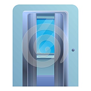 Window open elevator icon, cartoon style