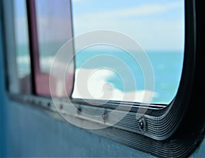 Window opening to caribbean vacation