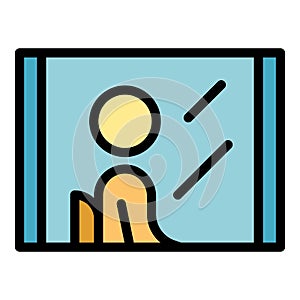 Window passenger icon color outline vector