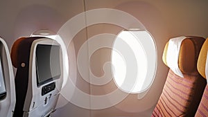 Window of the passenger plane