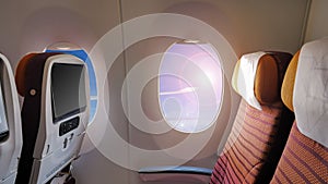 Window of the passenger plane