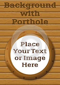 Window Porthole on a Wooden Wall