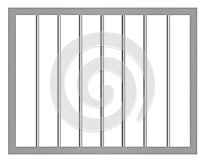 Window in prison with bars