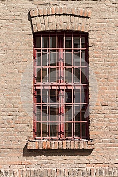 Window with red gratings