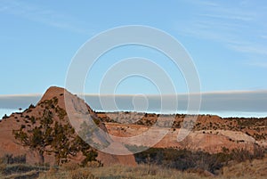 Window Rock, AZ. Unusual clouds over mountains