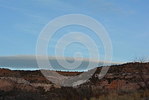 Window Rock, AZ. Unusual clouds over mountains