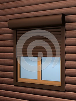 Window with roller shutter