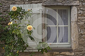 Window with Rose in Burgundy France