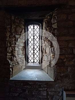 Window at Scaplen\'s Court a Fifteenth Century Town House in Poole Dorset photo