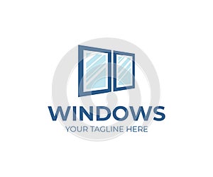 Window services logo template. Window replacement vector design