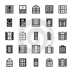 Window shades solid icons