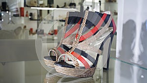 Window shopping luxury fashion shoes