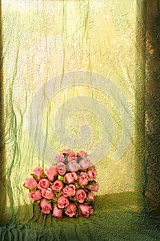 Window sill with rose heart photo