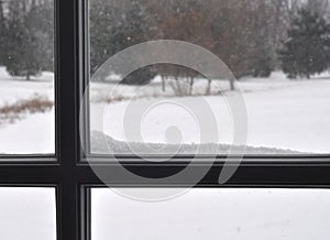 Window Sill With Snoww