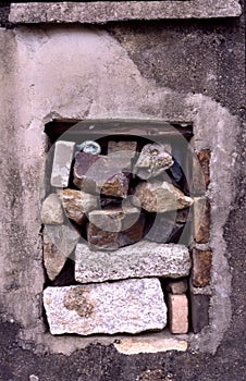 Window with stones