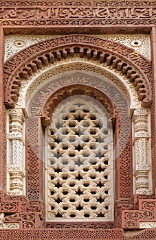 Window with sunglow in Alai Minar, Qutab Minar complex, Delhi