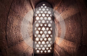 Window with sunglow in Qutub Minar