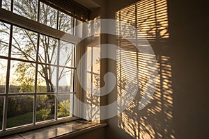 Window sunlight shadow on wall background