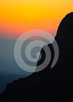 The Window at sunset in the Chisos Mountains