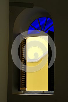 Window in a synagogue in Curacao