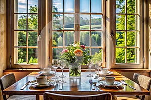 Window and table place