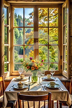 Window and table place