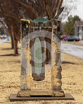 `Window to the Soul` by Greg Reiche located on the Boulevard median in Edmond, Oklahoma.