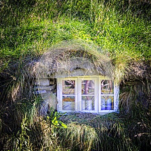 Window of turf house