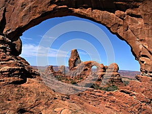 window and turret arch view