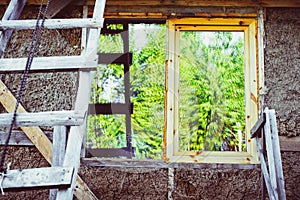 Window of unfinished house
