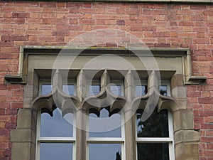 Window with unusual design in English rural village