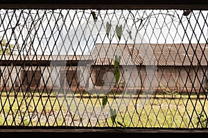 Window view of abandoned tin mine