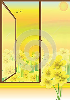 Open Window Flowers View_ai